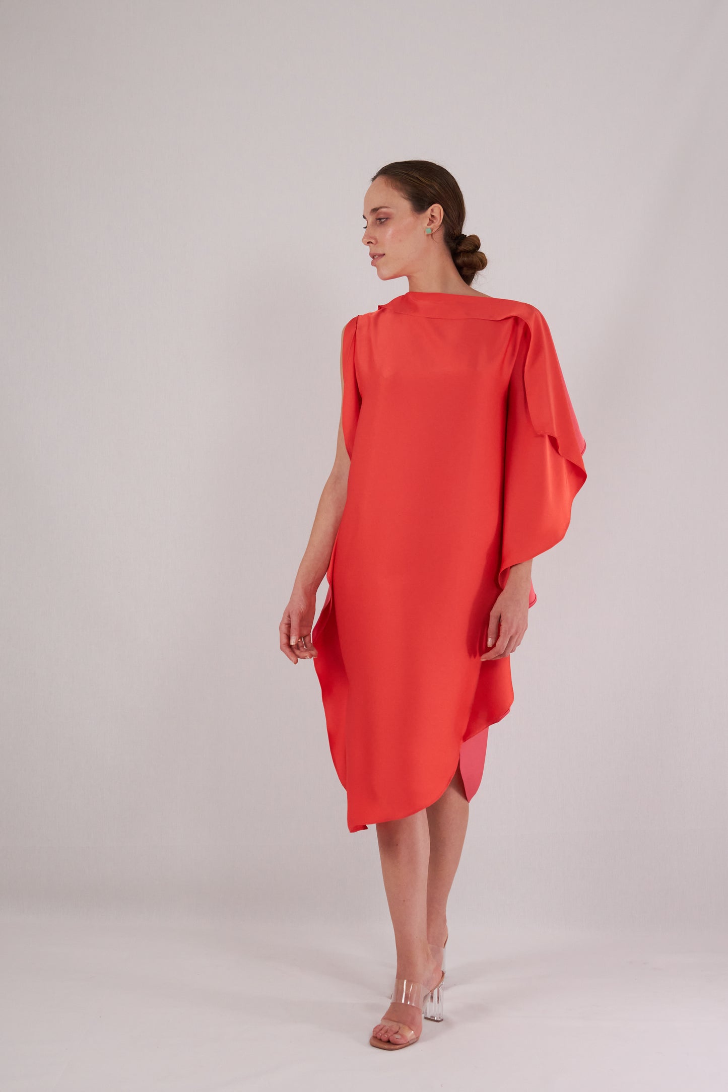 Vestido RENNES reversible naranja-coral