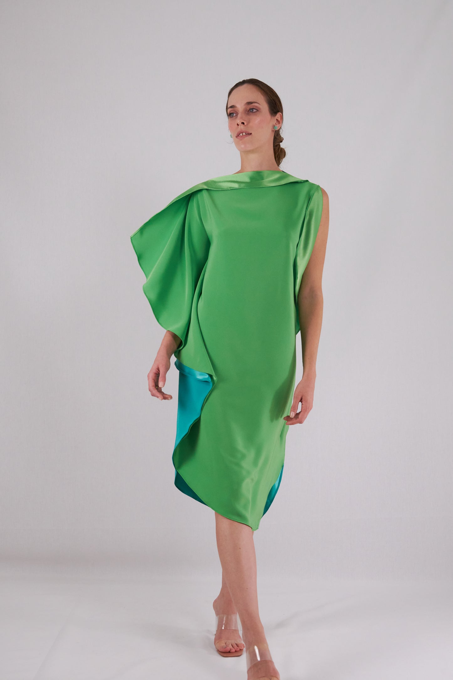 Vestido RENNES reversible azul-verde