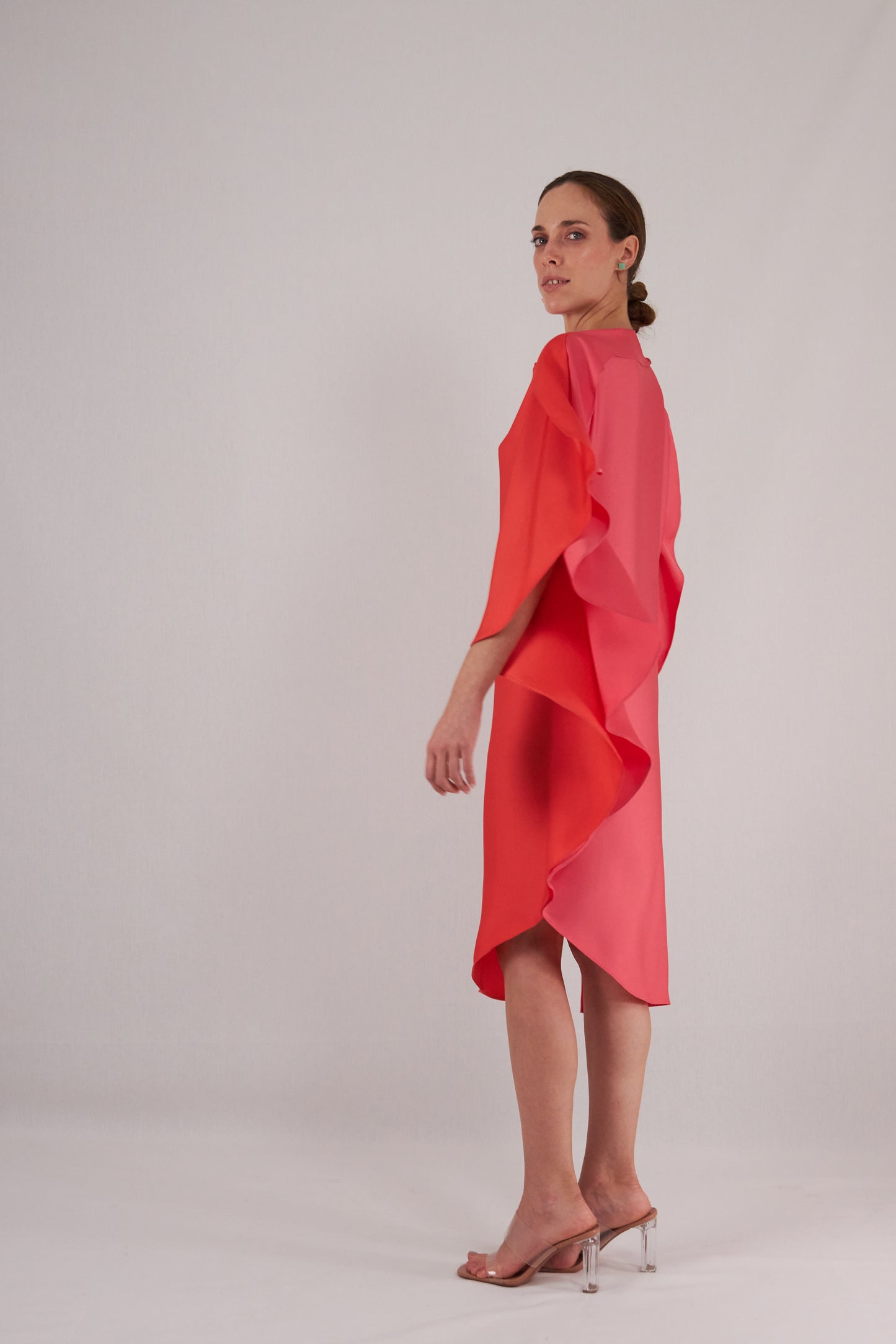 Vestido RENNES reversible naranja-coral